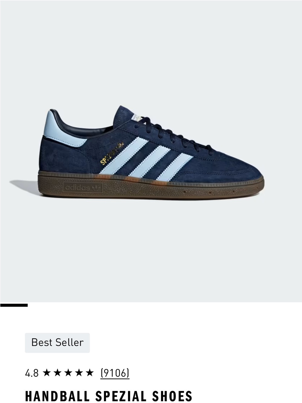 adidas Men's Navy Suede Sneakers Hardball Spezial 5.5 unisex - Picture 5 of 5